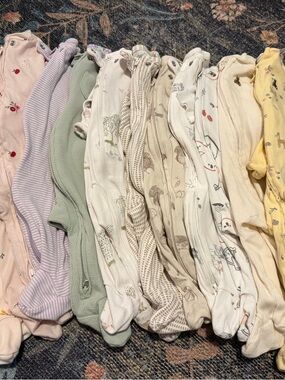 Mixed Baby Footed Pajama Bundle in Pastel Prints